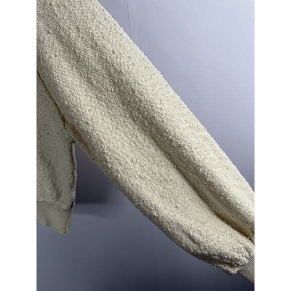 Free People Found My Friend Sweater Sz XS Ivory Terry Cloth Oversized Minimalist - Picture 6 of 14